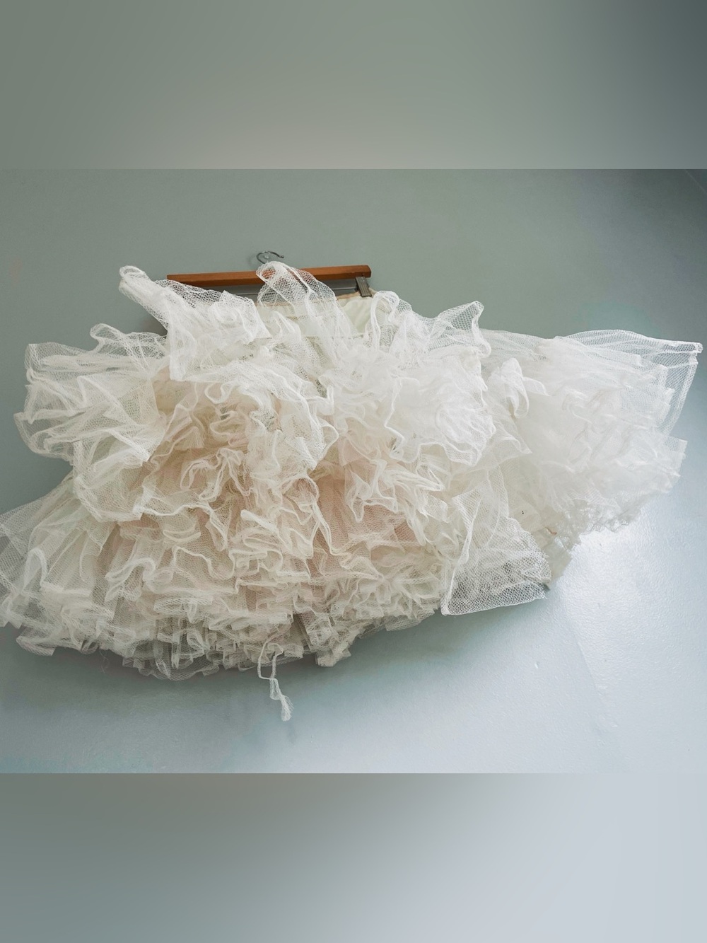 Vintage Penney’s White Crinoline Petticoat Slip Teen 14 Ruffled Mesh Full Skirt - Picture 10 of 11